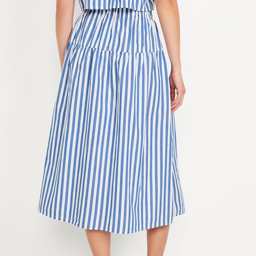 Old Navy xxl drop waist midi skirt blue and white skirt. New nwt - Picture 5 of 7